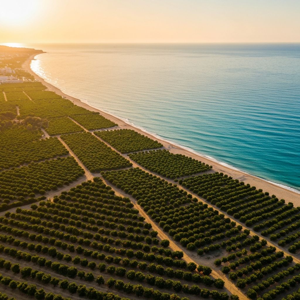 Aerial view of Valencia coastline